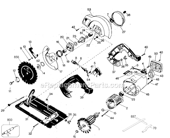 Page A Diagram and Parts List for 3028 Type 1 Black and Decker Circular Saw